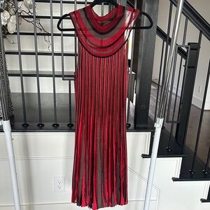 Missoni Red & Black Striped Midi Dress -Size 42